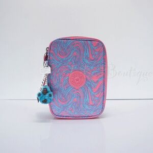 Kipling 100 Pens Case Pencil Accessory Polyester AC7252 Ripple Waves Multi $54